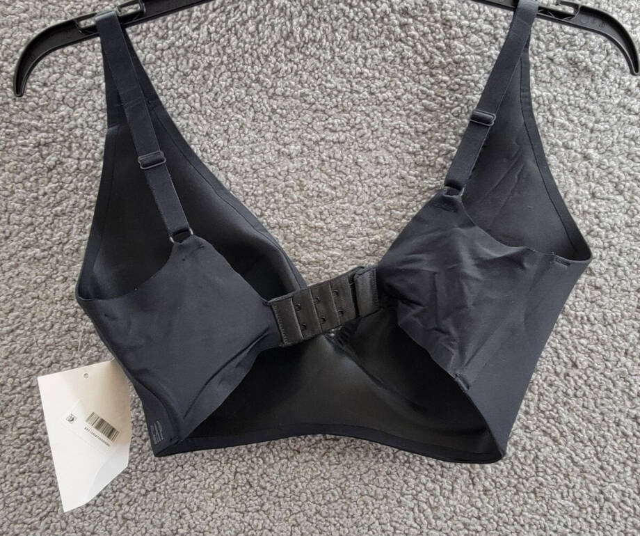 GapBody Everyday Essentials Wireless Bra Women's 34DD Black Hook & Eye Back