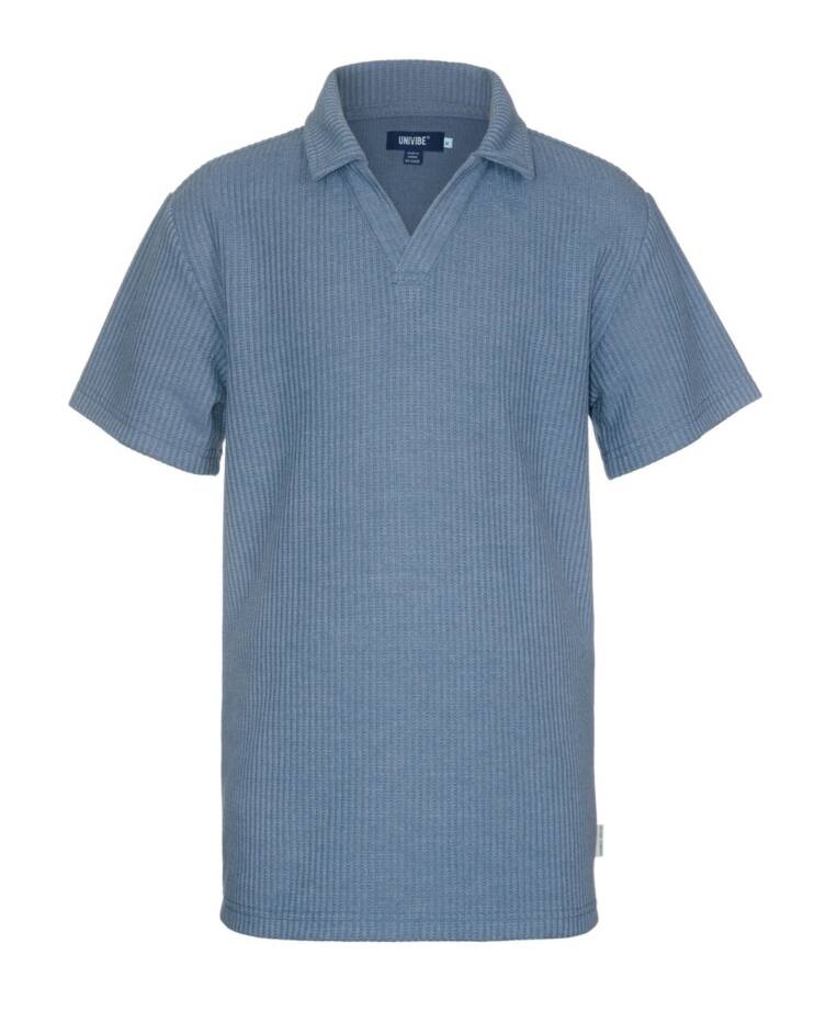 Univibe Cliff Knit Polo Shirt Big Boys S Blue Collared Short Sleeve Pullover
