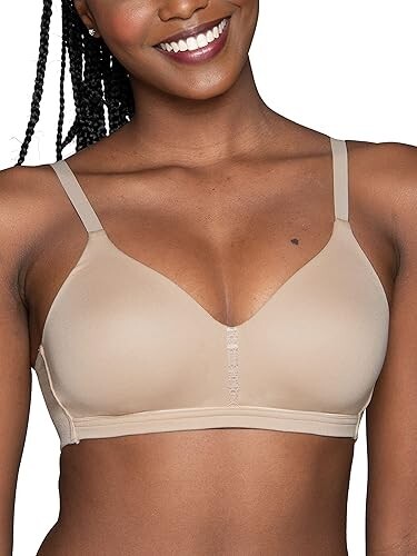 Vanity Fair Beyond Comfort Full Coverage Wirefree Bra Women's 40DD Neutral Solid