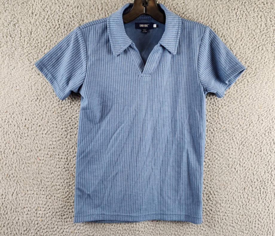 Univibe Cliff Knit Polo Shirt Big Boys S Blue Collared Short Sleeve Pullover