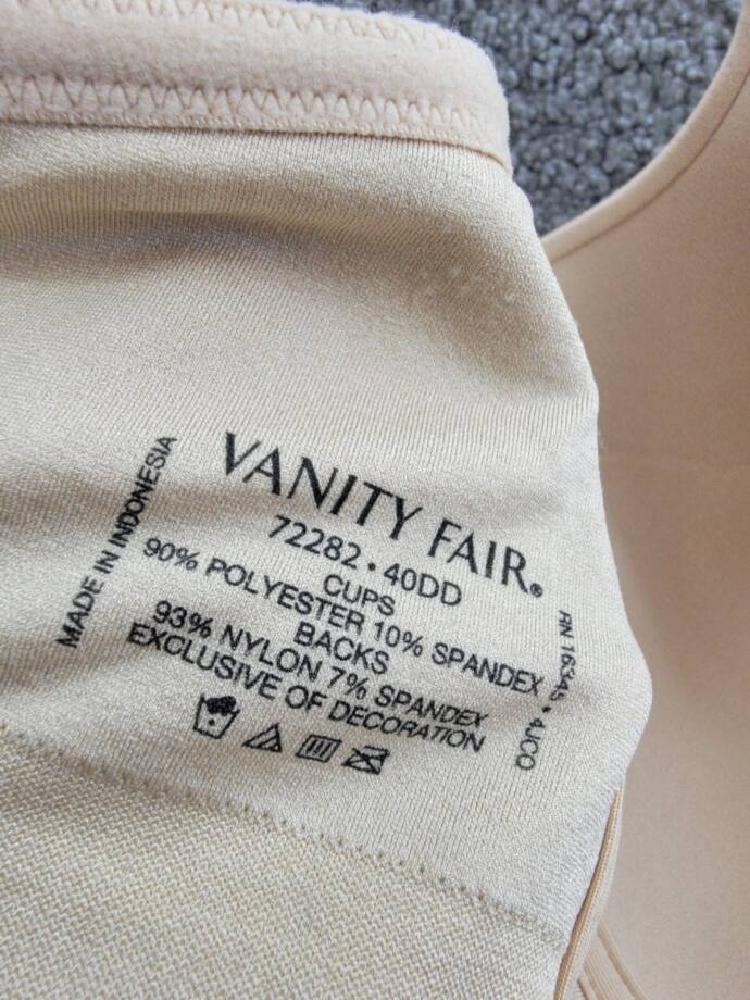Vanity Fair Beyond Comfort Full Coverage Wirefree Bra Women's 40DD Neutral Solid