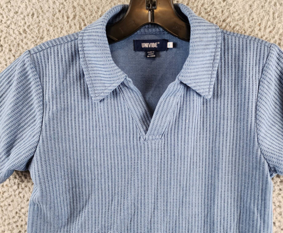 Univibe Cliff Knit Polo Shirt Big Boys S Blue Collared Short Sleeve Pullover