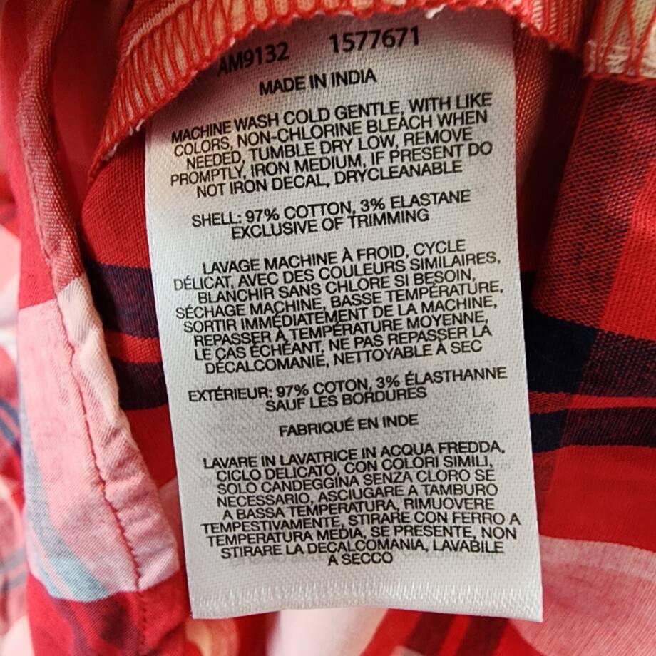 Columbia Rapid Rivers Short Sleeve Shirt Men's S Mountain Red Multi Plaid Button