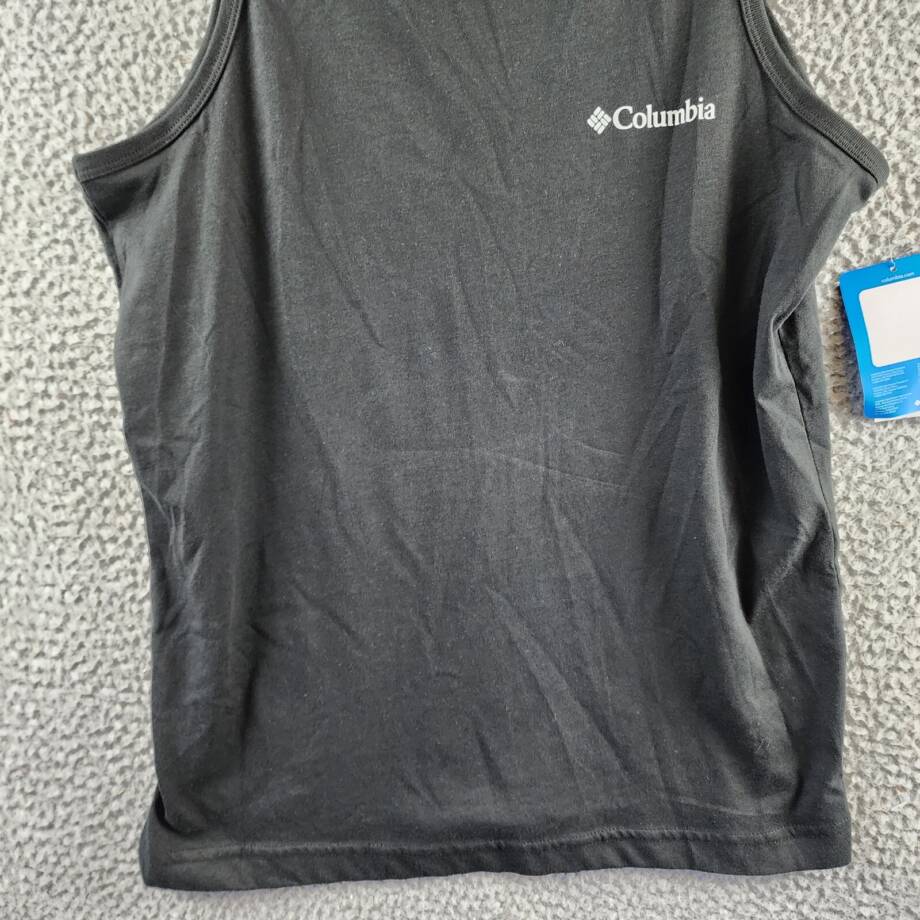 Columbia Crewneck Sleeveless Logo Graphic Tank Top Men's Small Black Pullover