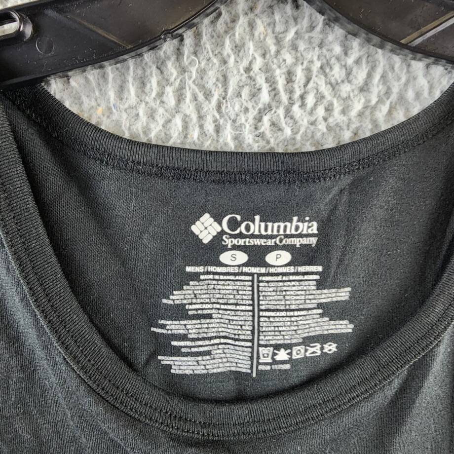 Columbia Crewneck Sleeveless Logo Graphic Tank Top Men's Small Black Pullover
