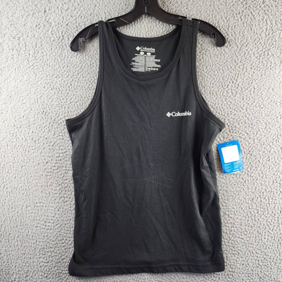 Columbia Crewneck Sleeveless Logo Graphic Tank Top Men's Small Black Pullover