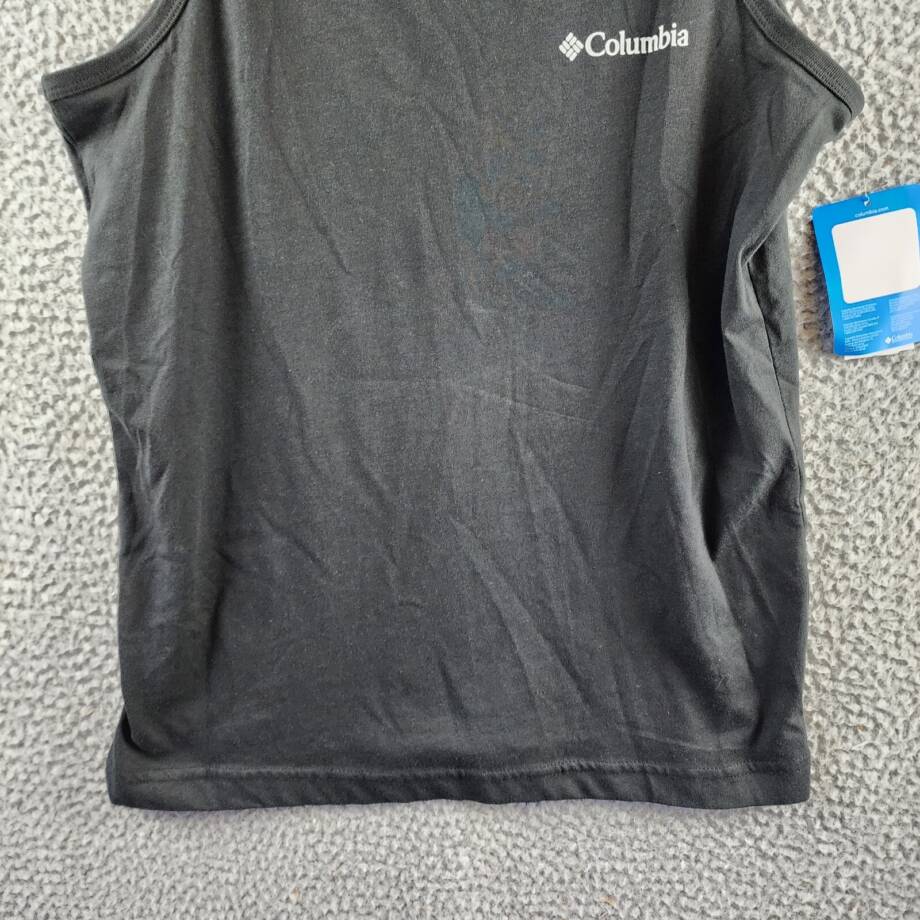 Columbia Crewneck Sleeveless Logo Graphic Tank Top Men's Small Black Pullover