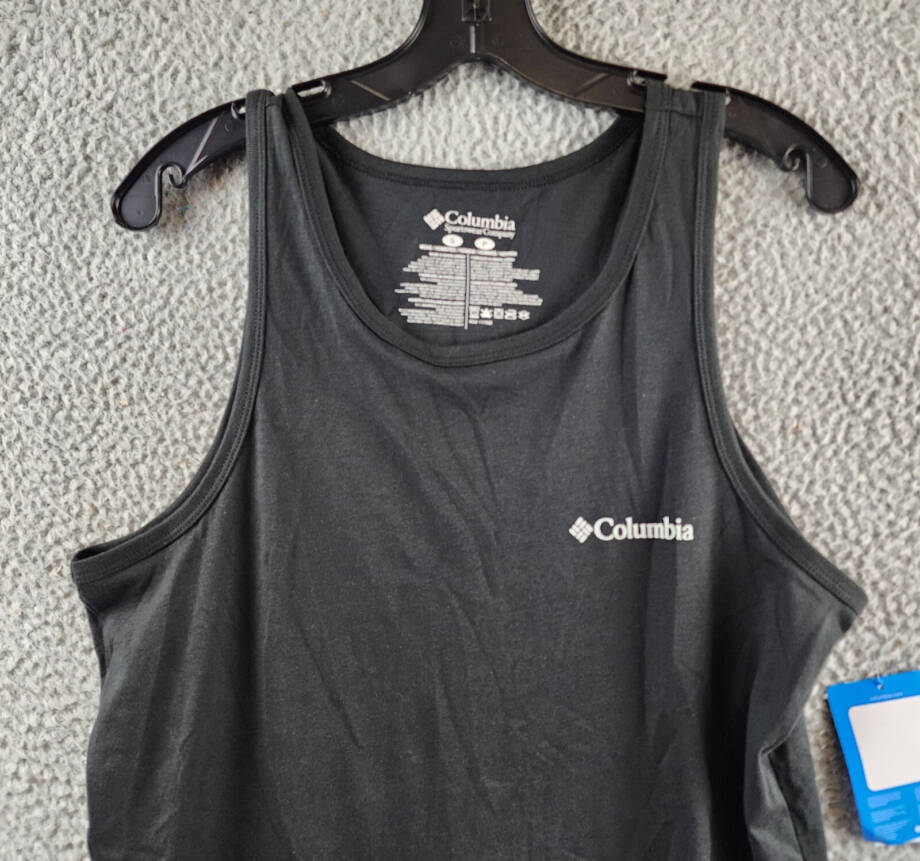Columbia Crewneck Sleeveless Logo Graphic Tank Top Men's Small Black Pullover