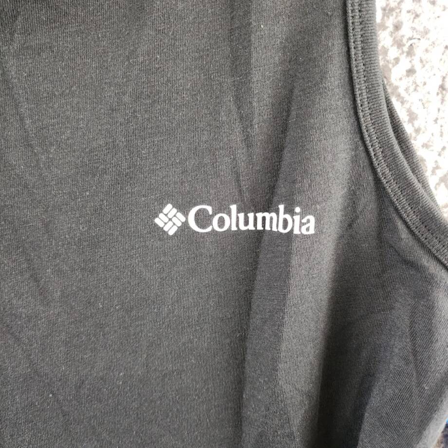 Columbia Crewneck Sleeveless Logo Graphic Tank Top Men's Small Black Pullover