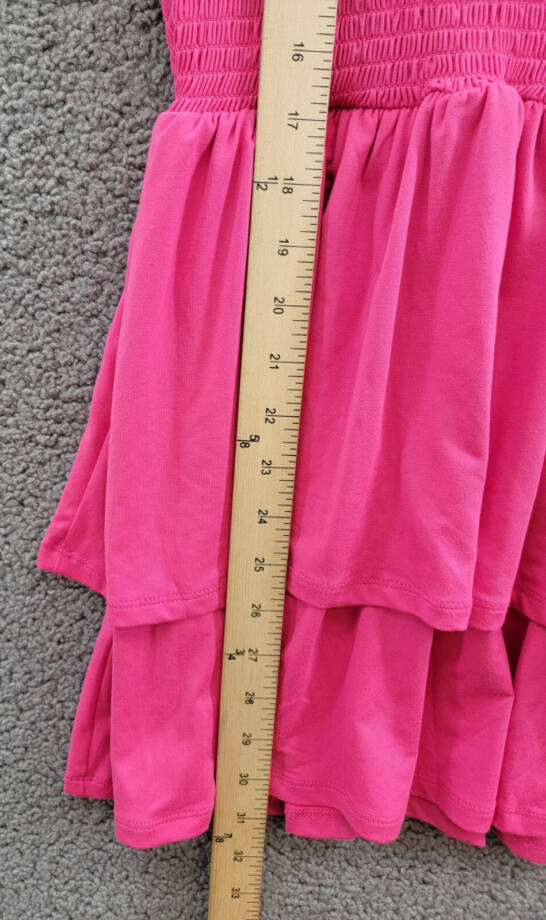Epic Threads Solid Smocked Dress Girls' L Pink Lightening Round Neck Sleeveless