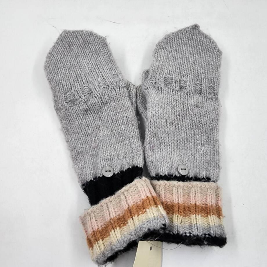 On 34th Striped Ribbed Pop Top Gloves Women's One Size Neutral