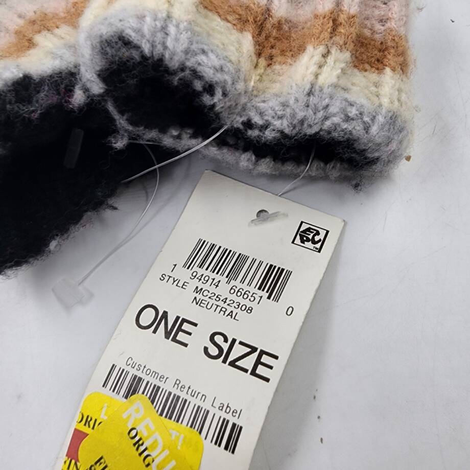 On 34th Striped Ribbed Pop Top Gloves Women's One Size Neutral