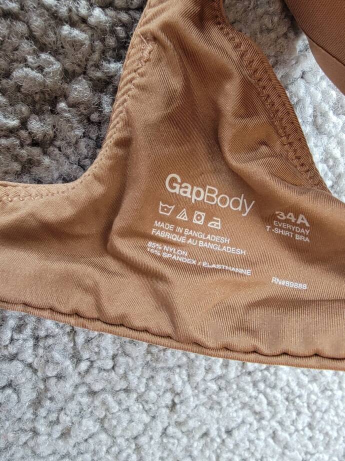 GapBody Everyday Essentials T-Shirt Bra Women's 34A Bronzed Blush Hook & Eye