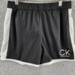 Calvin Klein Performance Jersey Mesh Panel Shorts Girls L 12/14 Black/White