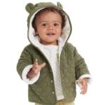 First Impressions Quilted Micro-Fleece-Lined Hooded Jacket Baby Boys' 0-3M Pine
