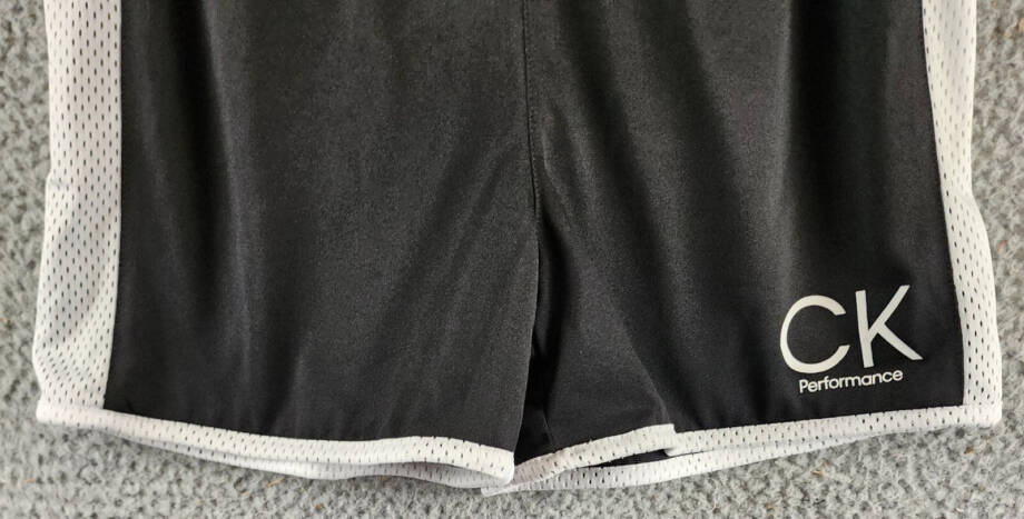 Calvin Klein Performance Jersey Mesh Panel Shorts Girls L 12/14 Black/White