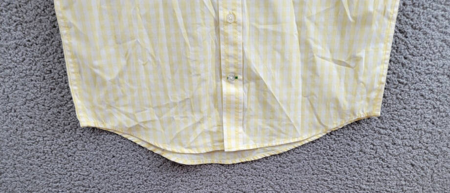 Tommy Hilfiger Short Sleeve Gingham Plaid Shirt Big Boys XL 18-20 Lemonade/White
