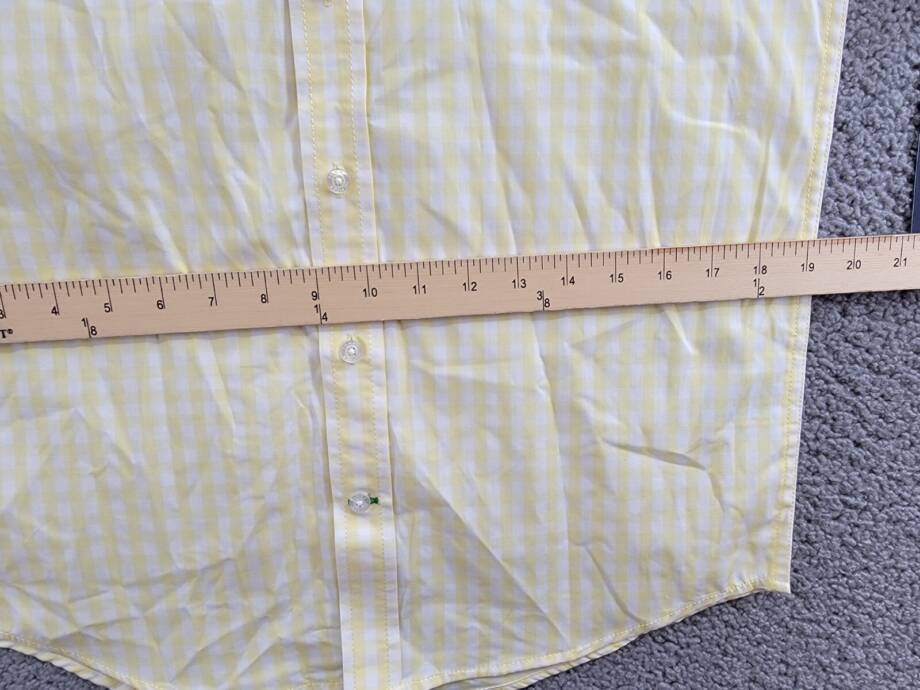 Tommy Hilfiger Short Sleeve Gingham Plaid Shirt Big Boys XL 18-20 Lemonade/White