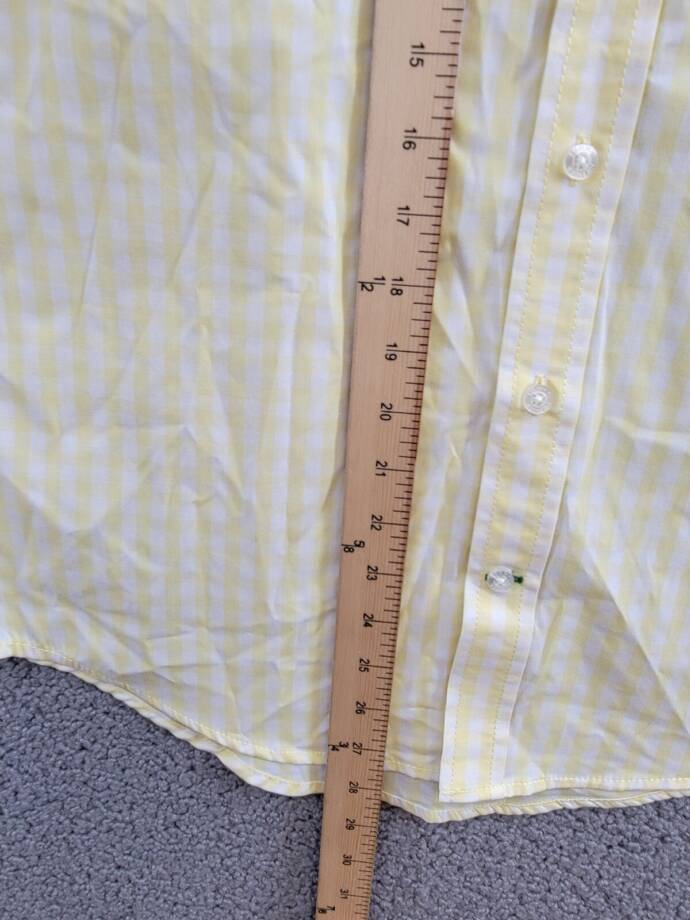 Tommy Hilfiger Short Sleeve Gingham Plaid Shirt Big Boys XL 18-20 Lemonade/White