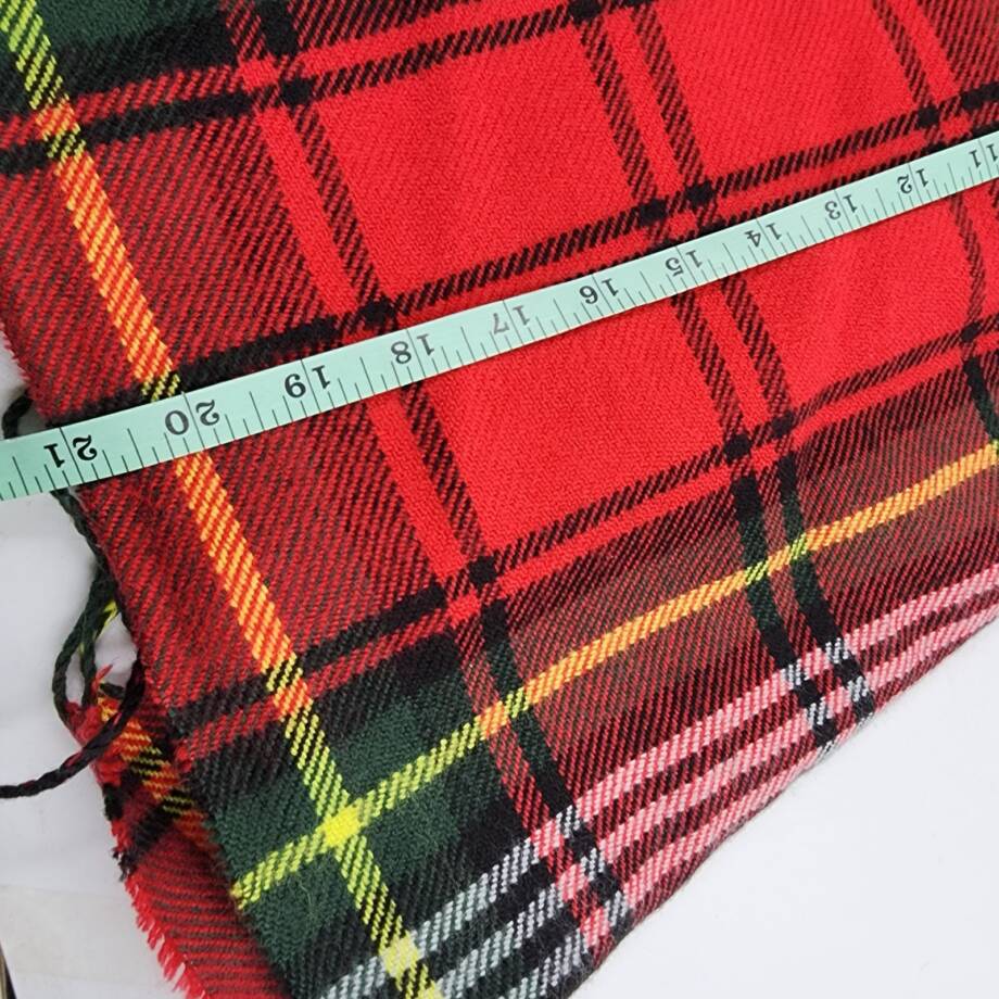 Steve Madden Tartan Plaid Scarf with Fringe Detail Women's OS Christmas Red