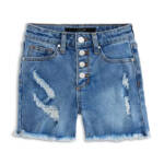 Joe's Jeans Jolly Fray Edge High Rise Jean Shorts Girls 12 Blue Ash Wash Pockets