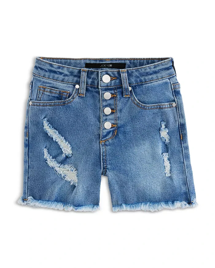Joe's Jeans Jolly Fray Edge High Rise Jean Shorts Girls 12 Blue Ash Wash Pockets