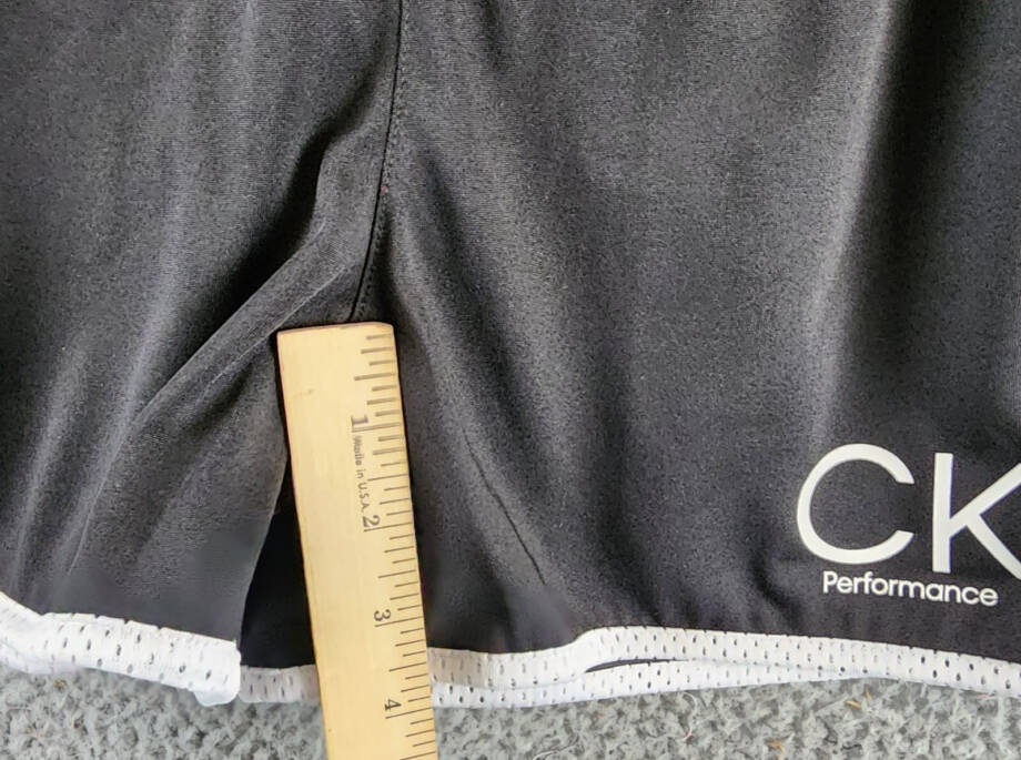 Calvin Klein Performance Jersey Mesh Panel Shorts Girls L 12/14 Black/White