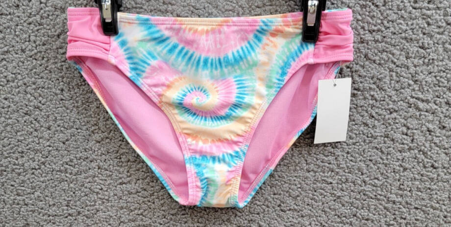 Breaking Waves Hello Radiance Flounce Swimsuit Big Girls 12 Multicolor Tie-Dye