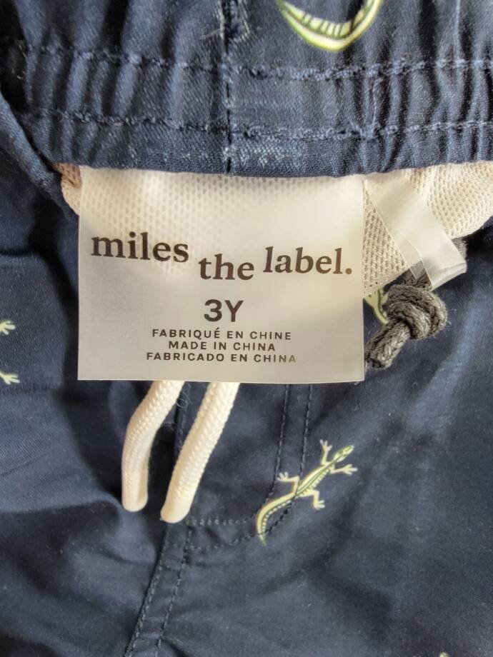 Miles The Label Printed Swim Shorts Little Boys 3Y Navy Elastic Drawstring Waist