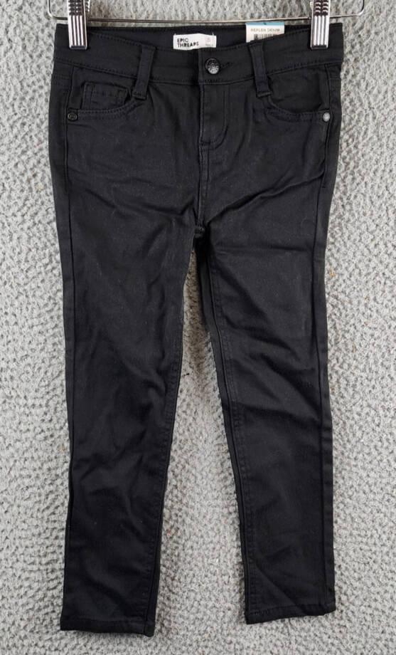 Epic Threads Denim Jeans Girls' 5 Deep Black Pockets Zip Fly With Button Closure