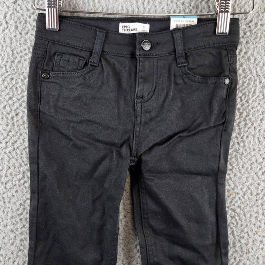 Epic Threads Denim Jeans Girls' 5 Deep Black Pockets Zip Fly With Button Closure