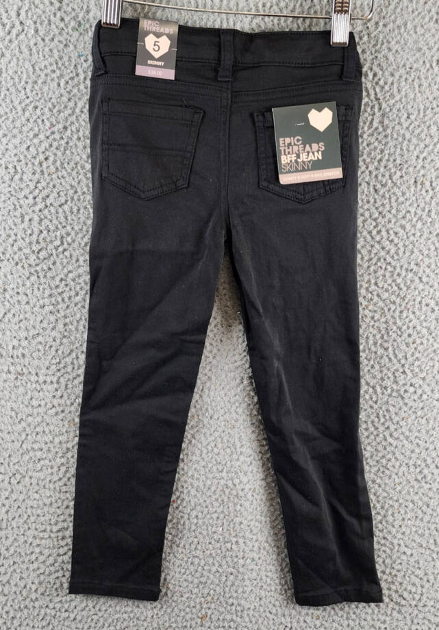 Epic Threads Denim Jeans Girls' 5 Deep Black Pockets Zip Fly With Button Closure