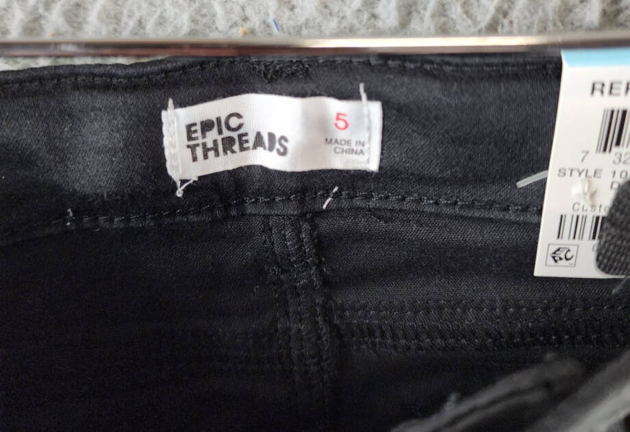 Epic Threads Denim Jeans Girls' 5 Deep Black Pockets Zip Fly With Button Closure