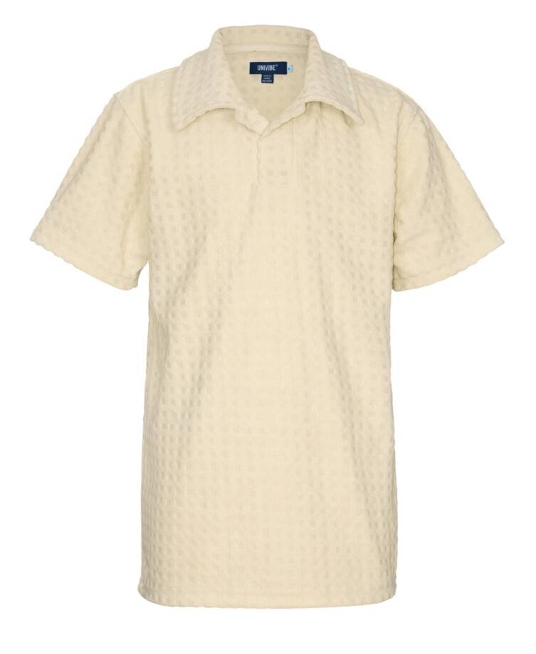Univibe Alonso Terry Cloth Polo Big Boys S Khaki Collared Short Sleeve Pullover