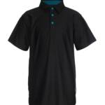 Univibe Walt Performance Polo Big Boys L Black Short Sleeve Button Closure
