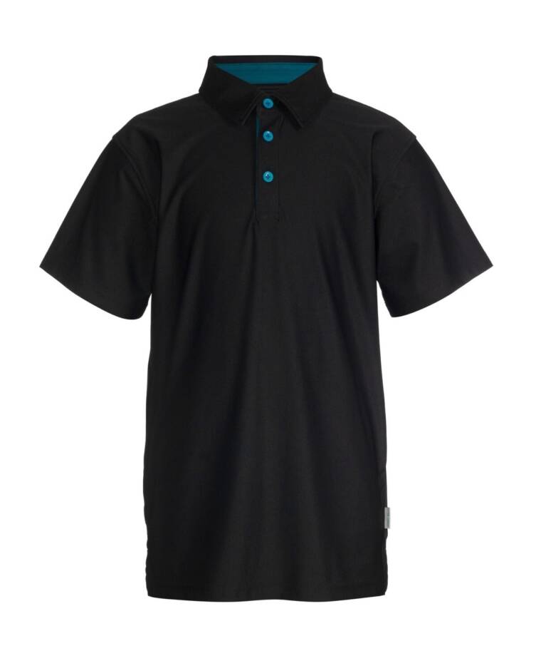 Univibe Walt Performance Polo Big Boys L Black Short Sleeve Button Closure