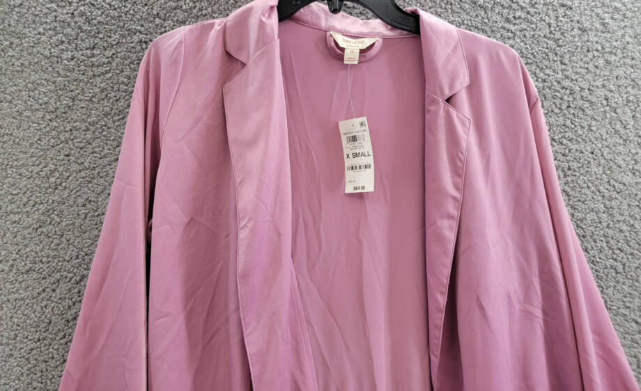State of Day Crepe de Chine Self-Tie Robe Women's XS Mauve Orchid Long Sleeve