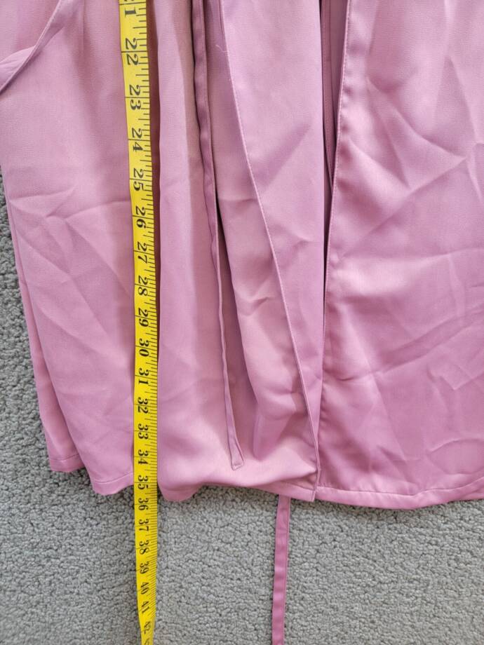 State of Day Crepe de Chine Self-Tie Robe Women's XS Mauve Orchid Long Sleeve
