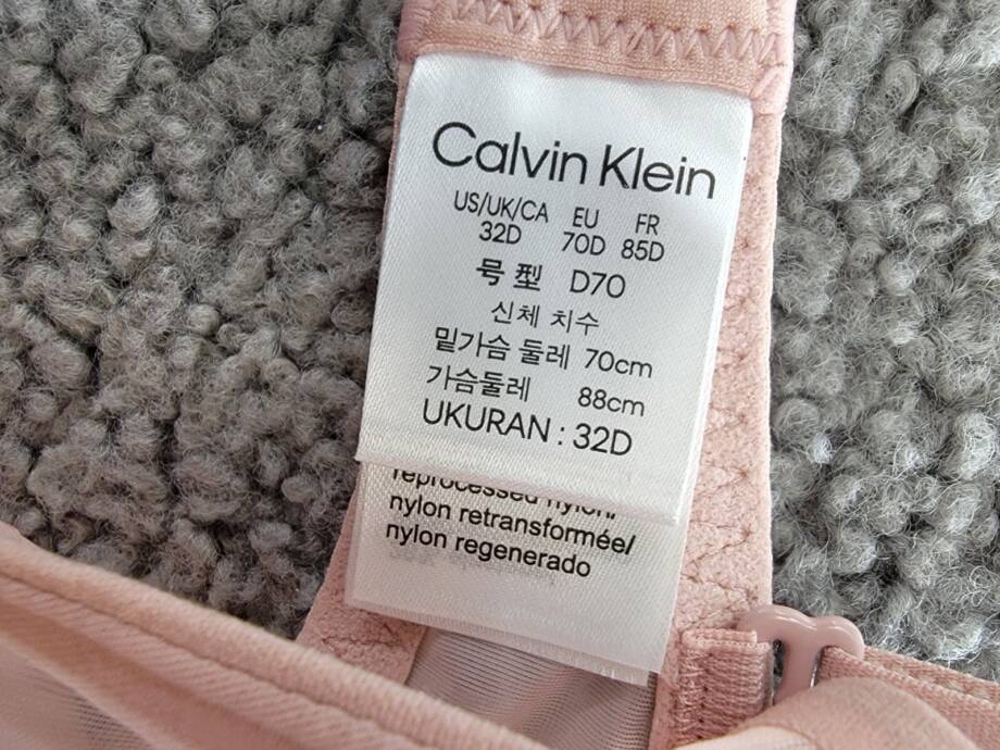 Calvin Klein Sheer Marquisette Unlined Plunge Bra Women's 32D Subdued Adjustable