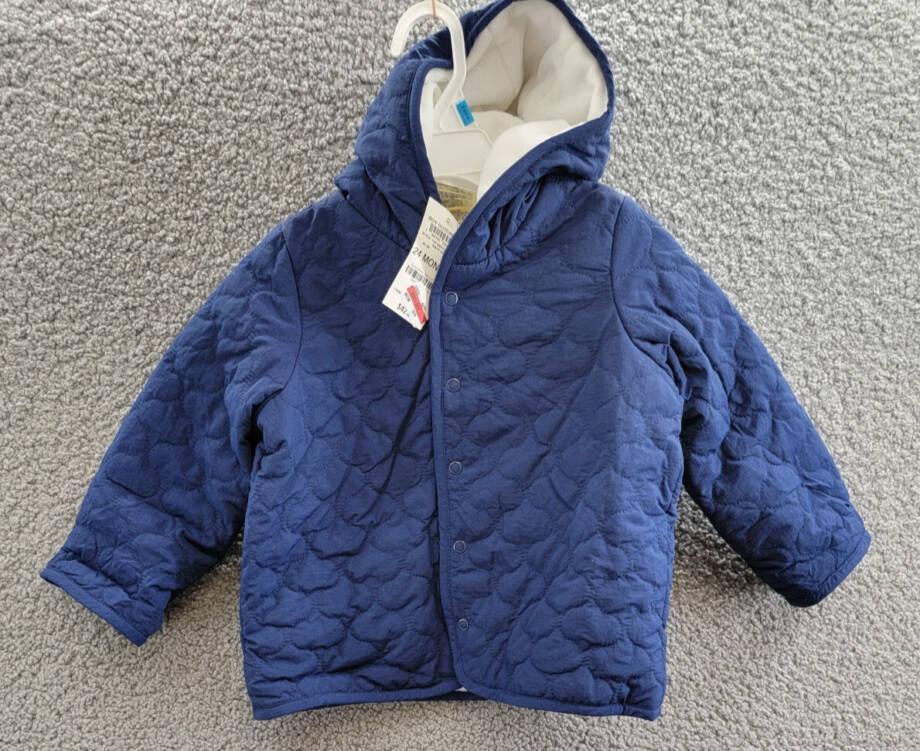 First Impressions Quilted Micro-Fleece-Lined Hooded Jacket Baby Boys' 24M Navy