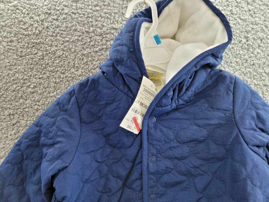 First Impressions Quilted Micro-Fleece-Lined Hooded Jacket Baby Boys' 24M Navy