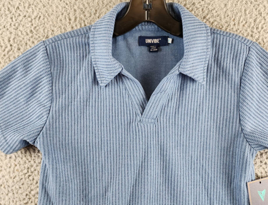 Univibe Cliff Knit Polo Shirt Big Boys S Blue Collared Short Sleeve Pullover