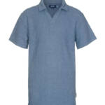Univibe Cliff Knit Polo Shirt Big Boys L Blue Short Sleeves Regular Fit Collared