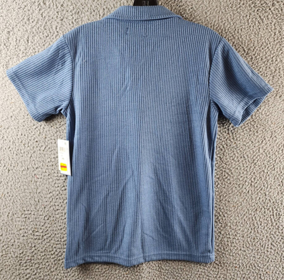 Univibe Cliff Knit Polo Shirt Big Boys L Blue Short Sleeves Regular Fit Collared
