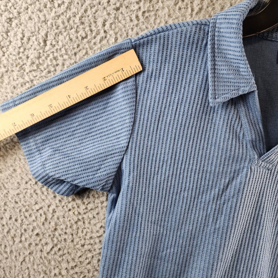 Univibe Cliff Knit Polo Shirt Big Boys L Blue Short Sleeves Regular Fit Collared