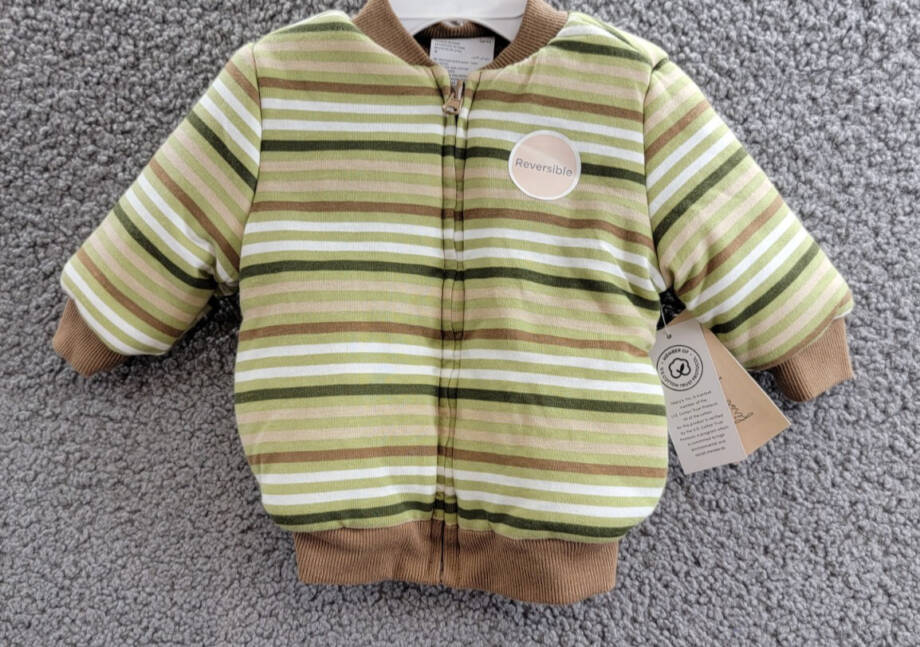 First Impressions Reversible Faux-Sherpa Striped Jacket Baby Boys 0-3M Fernwood