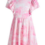 Epic Threads Spring Splash Tie-Dyed Ruffled Dress Little Girls 6 Barely Pink S/S