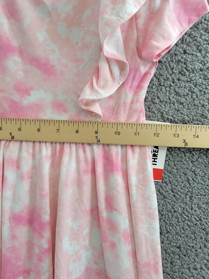 Epic Threads Spring Splash Tie-Dyed Ruffled Dress Little Girls 6 Barely Pink S/S