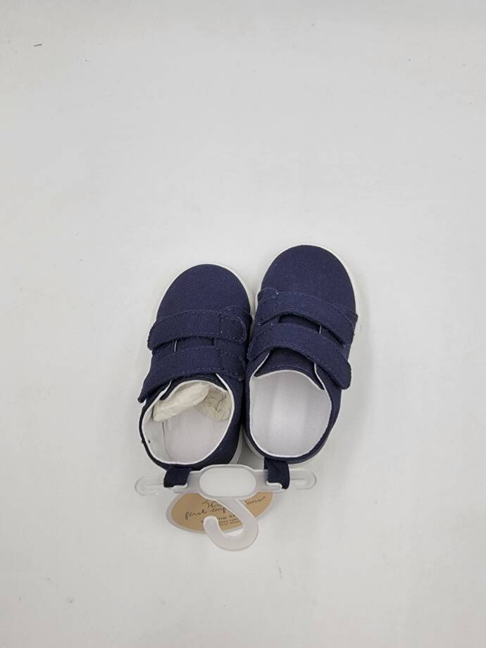First Impressions Round Toe Sneakers Unisex Baby Navy Nautical Stay Put Strap 2