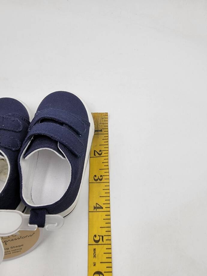 First Impressions Round Toe Sneakers Unisex Baby Navy Nautical Stay Put Strap 2